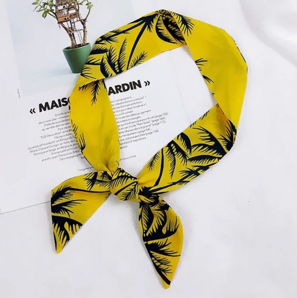 palm tree twilly scarf for head or bag Accessories - Silky Thin Twilly Scarf Bag Neck Head Accessorie